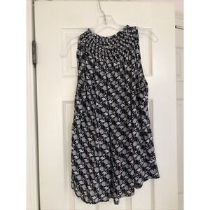 Ann Taylor Loft Flamingo print black and white‎ blouse sleeveless size Medium